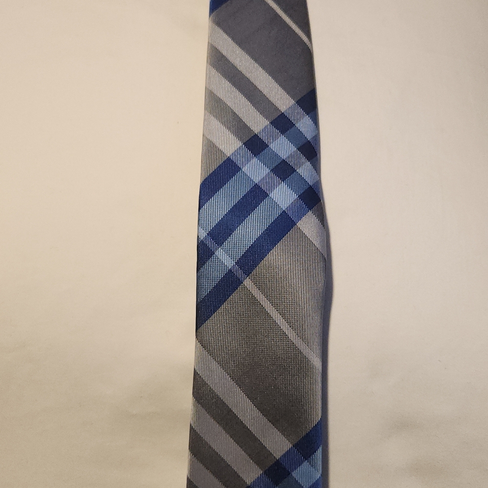 Alfani Blue and Gray Checkered Tie
